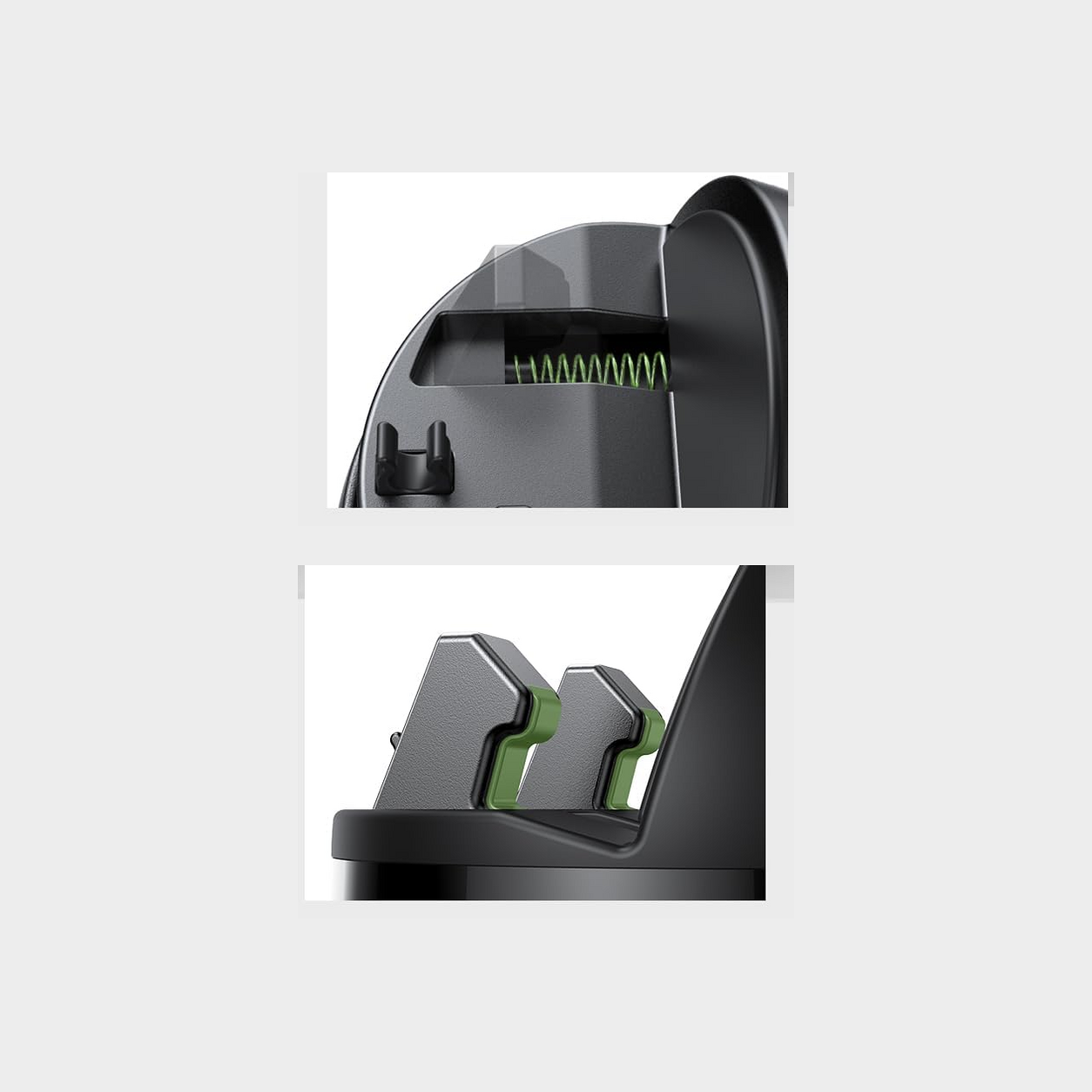 Détails du ressort et des protections en silicone du support LISEN