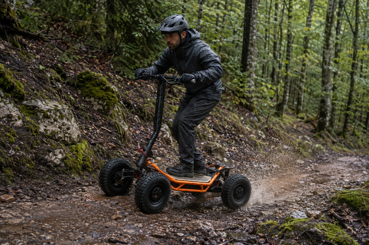 VEE-HOP 4x4 sur un chemin forestier humide