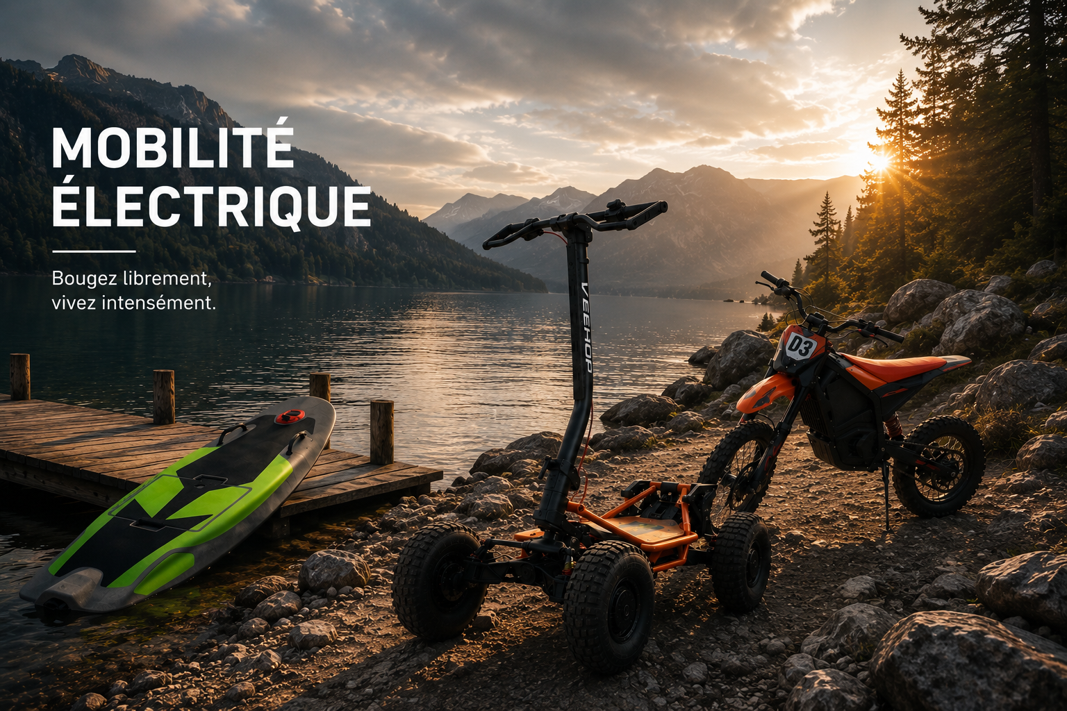 Mobilité électrique – trottinette tout-terrain et surf électrique