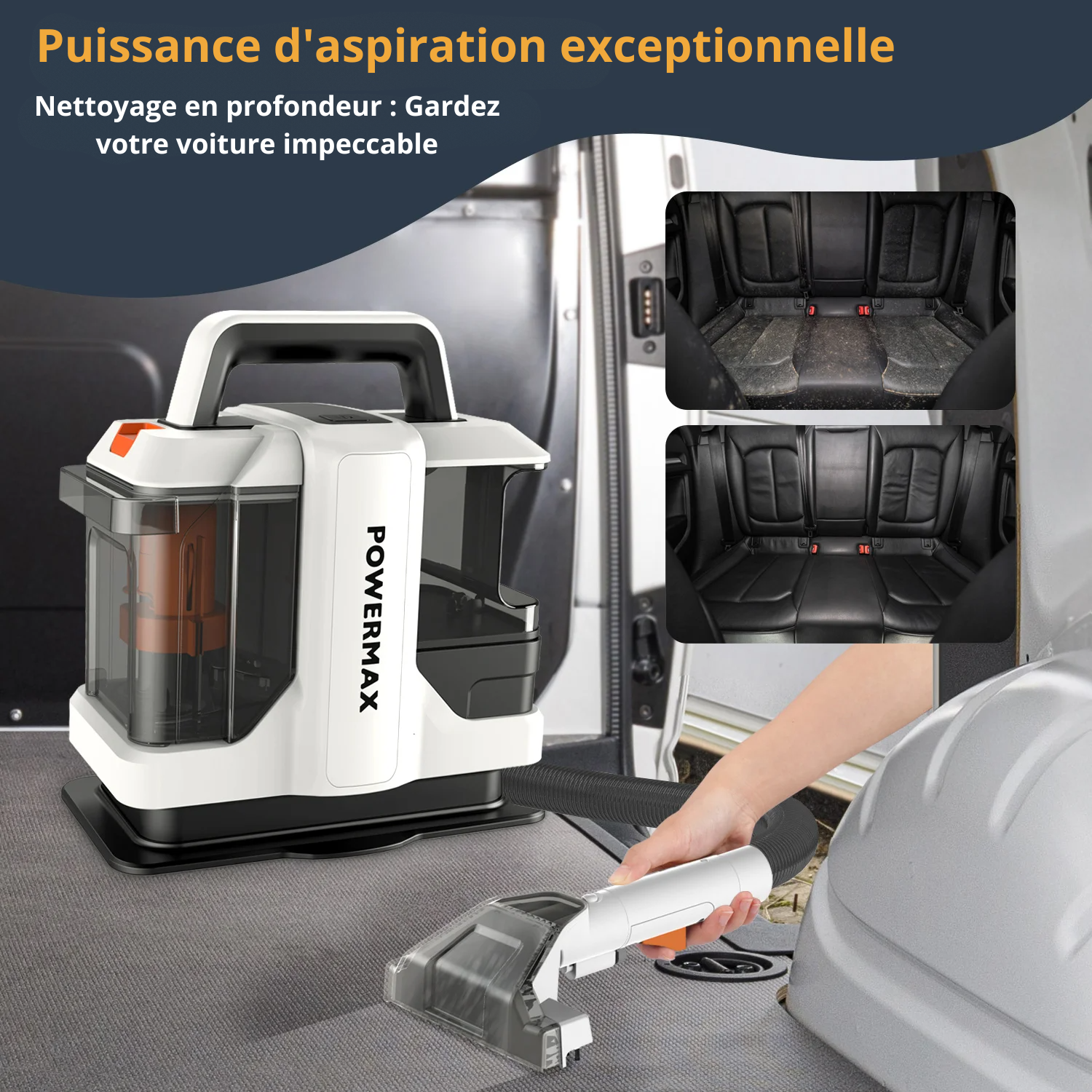 Powermax ProÉliminez les acariens et les taches sur vos tapis et sofas.Nettoyeur de Tapis Portable ProThiamar.com