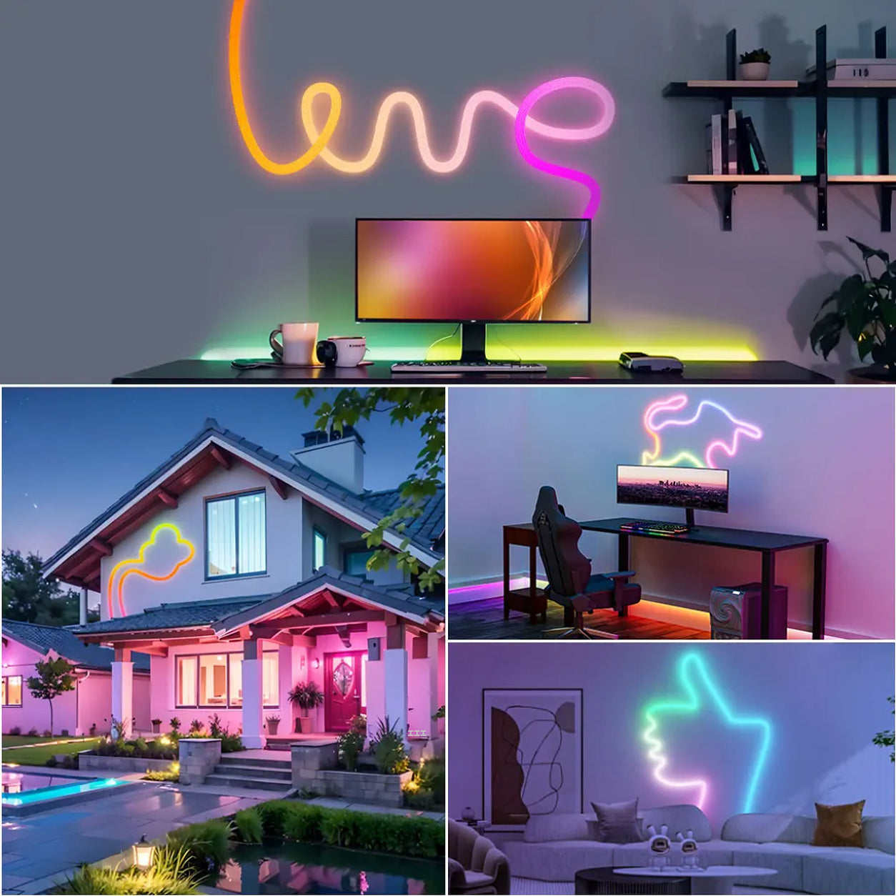 Corde LED Néon RGB utilisée dans différents espaces