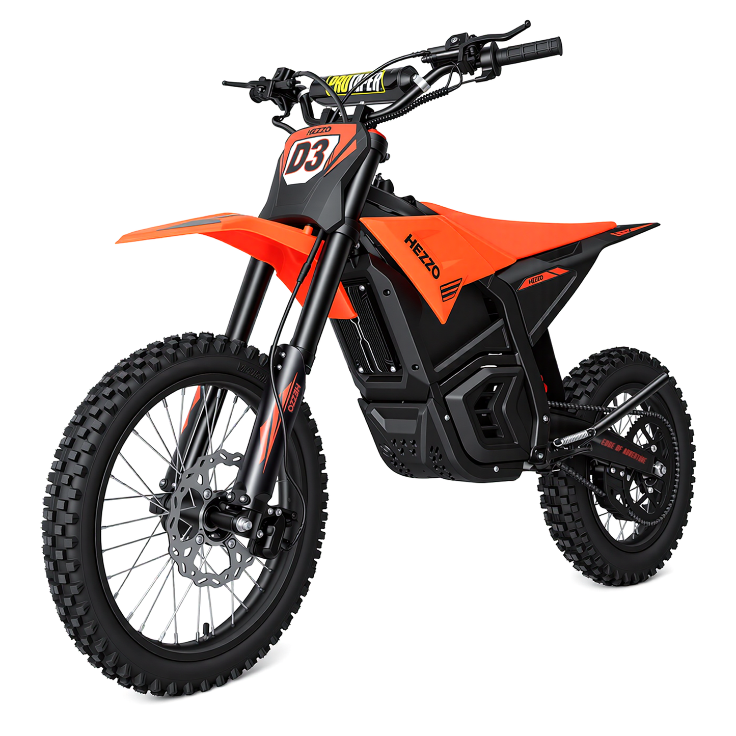 HEZZO D3 Pro orange – vue avant trois-quarts sur fond blanc