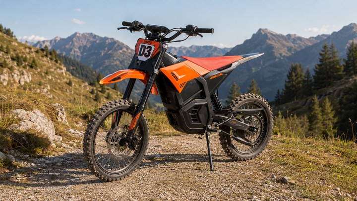 HEZZO D3 Pro orange sur un chemin alpin