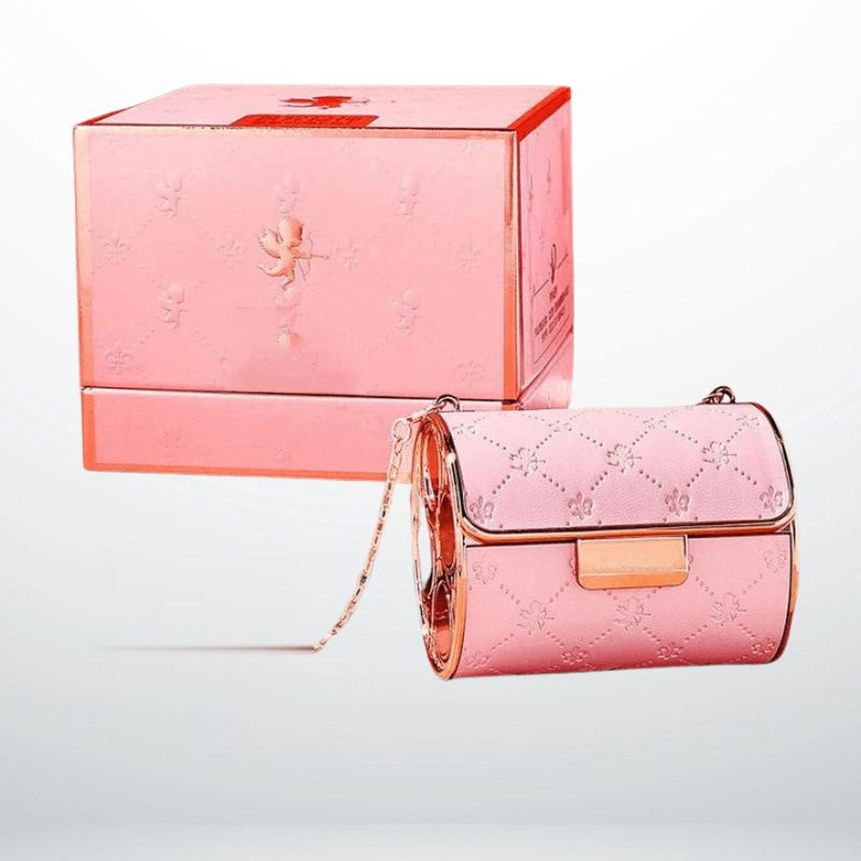 Pochette rose HOMPAR avec son coffret cadeau