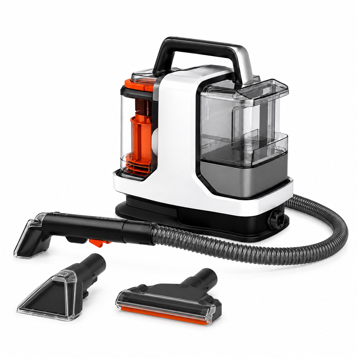 PowerMax Pro avec flexible et accessoires sur fond blanc