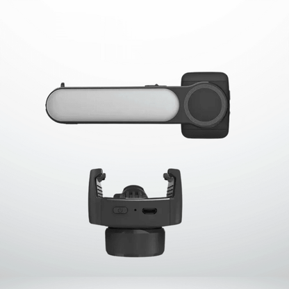 Stabilisateur Selfie L09, vues de la lampe et du support téléphone