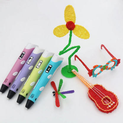 Stylos 3D Pro avec exemples de créations en relief