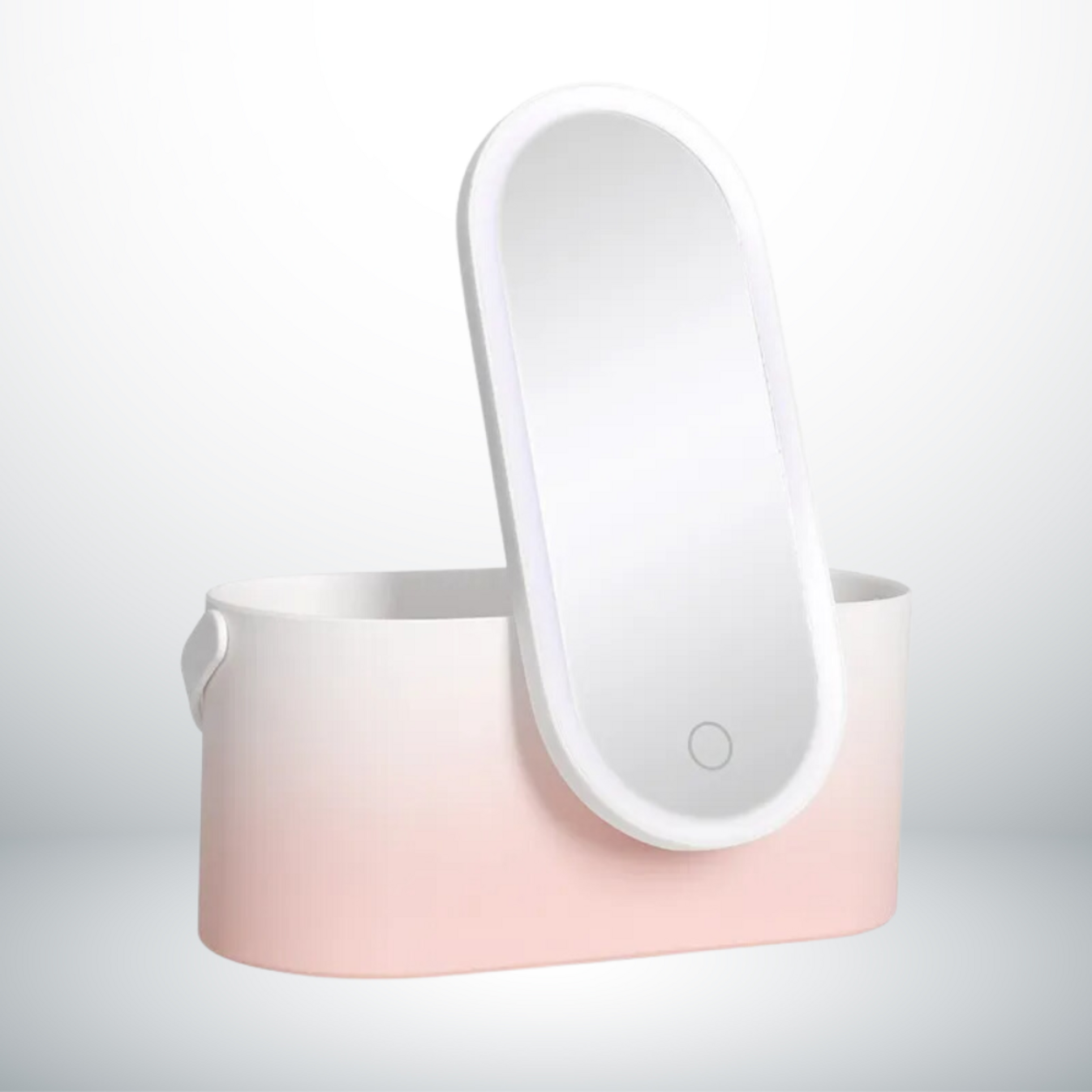 Valise beauté LED rose avec miroir amovible